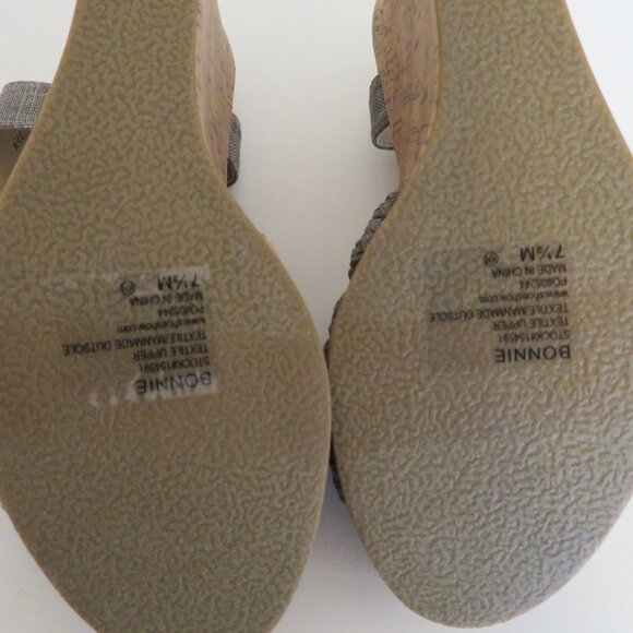 Dominique Nicole Gray Wedge Sandals with Zipper Front - Picture 5 of 13